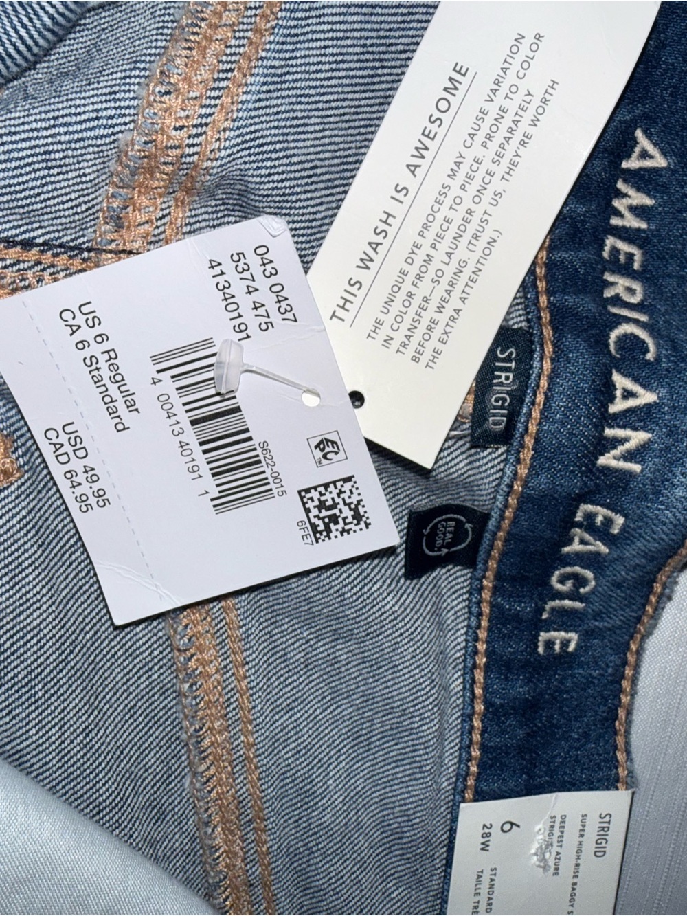 American Eagle Outfitters Blue Straight-Leg Women’s Jeans - Strigid